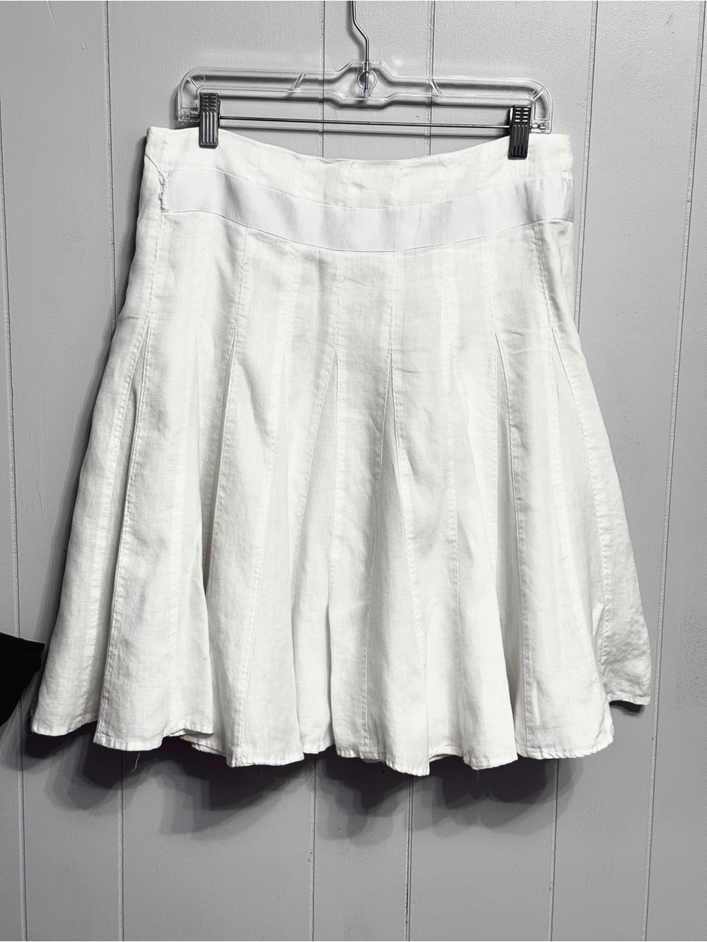 Linen Cambridge Dry Goods White Circle Skirt with Subtle Panels